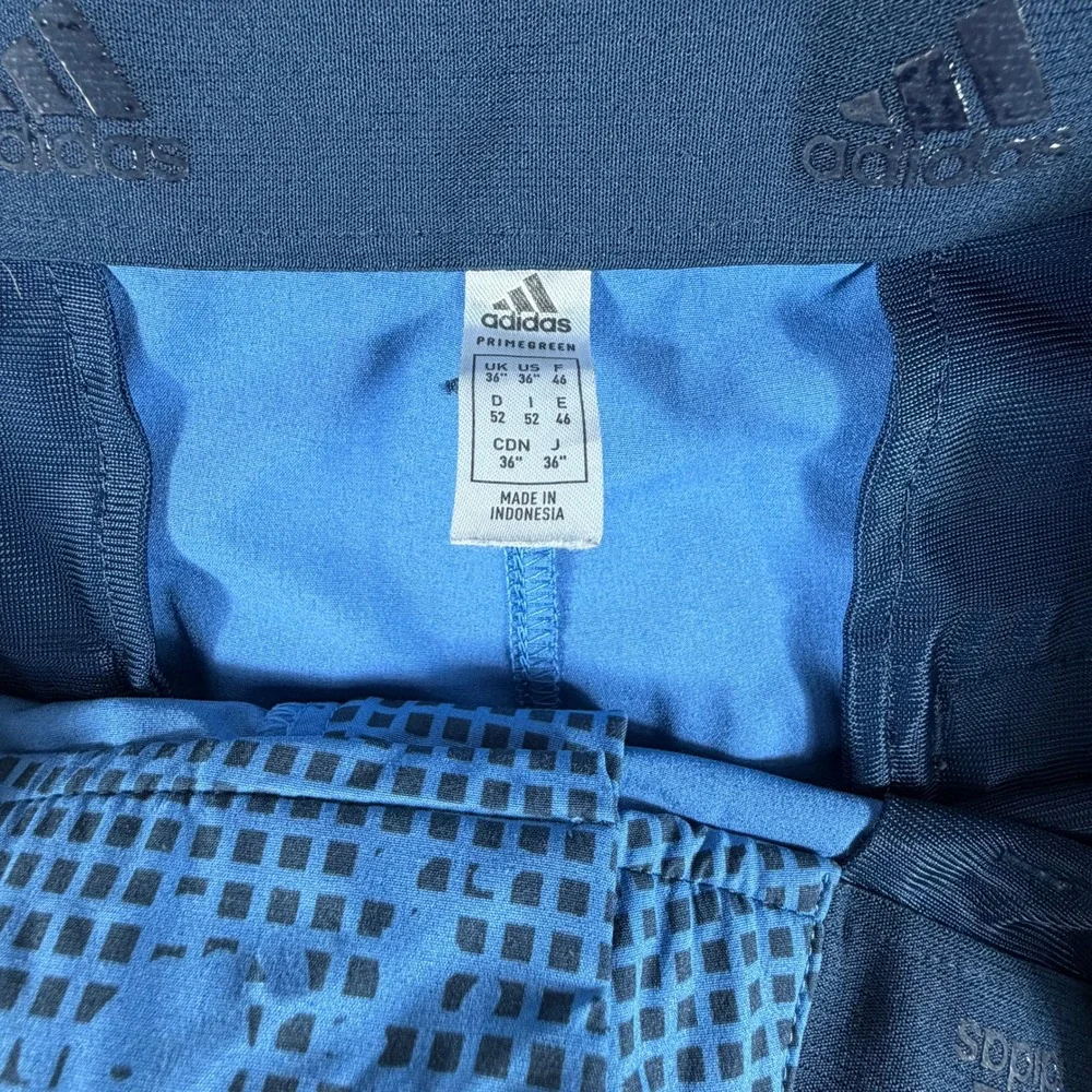 Adidas Golf Shorts Mens 36 Blue Grid Print Primegreen Performance Athletic Short